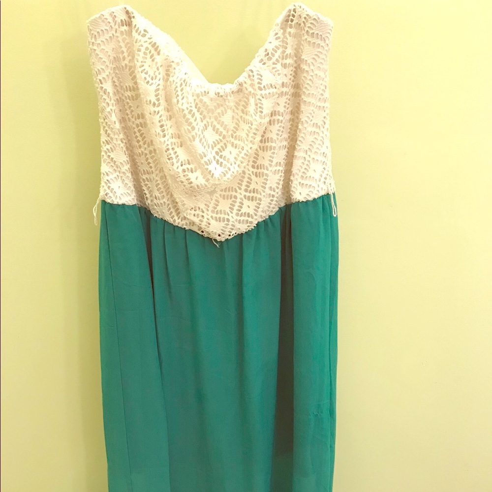 Crochet top strapless dress